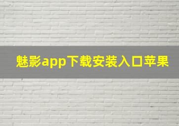 魅影app下载安装入口苹果