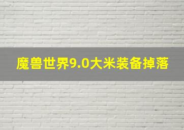 魔兽世界9.0大米装备掉落