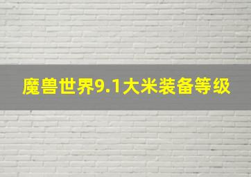 魔兽世界9.1大米装备等级