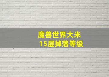 魔兽世界大米15层掉落等级