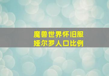 魔兽世界怀旧服娅尔罗人口比例