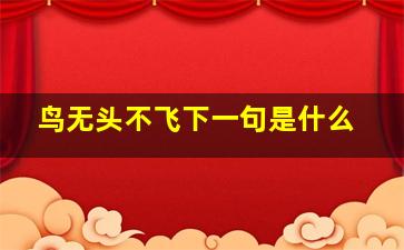 鸟无头不飞下一句是什么