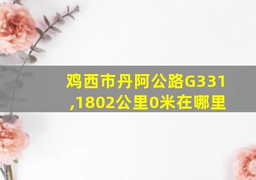 鸡西市丹阿公路G331,1802公里0米在哪里