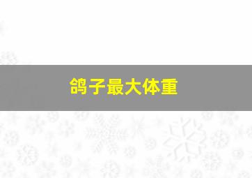 鸽子最大体重