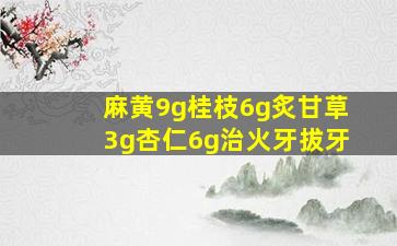 麻黄9g桂枝6g炙甘草3g杏仁6g治火牙拔牙