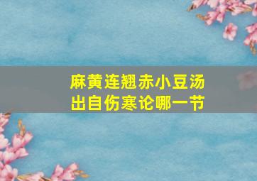 麻黄连翘赤小豆汤出自伤寒论哪一节