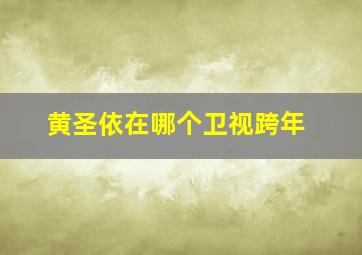 黄圣依在哪个卫视跨年