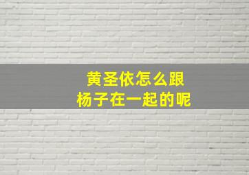 黄圣依怎么跟杨子在一起的呢