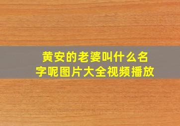 黄安的老婆叫什么名字呢图片大全视频播放