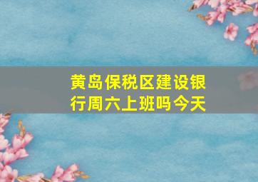 黄岛保税区建设银行周六上班吗今天