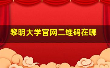 黎明大学官网二维码在哪