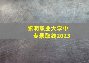 黎明职业大学中专录取线2023