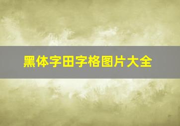 黑体字田字格图片大全