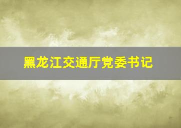 黑龙江交通厅党委书记