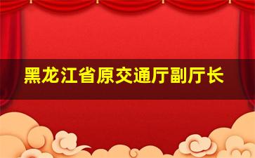 黑龙江省原交通厅副厅长