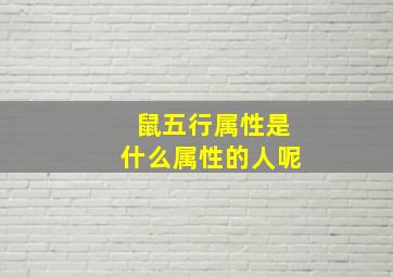 鼠五行属性是什么属性的人呢