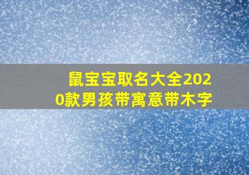 鼠宝宝取名大全2020款男孩带寓意带木字