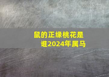 鼠的正缘桃花是谁2024年属马