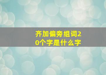 齐加偏旁组词20个字是什么字