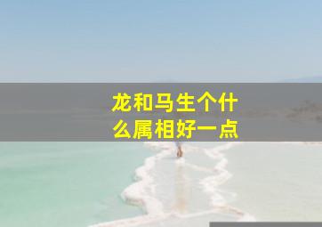 龙和马生个什么属相好一点