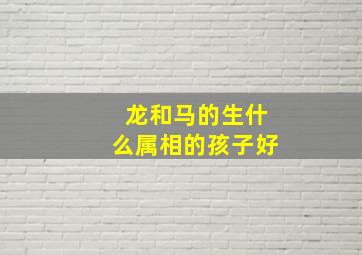 龙和马的生什么属相的孩子好