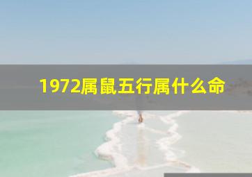 1972属鼠五行属什么命