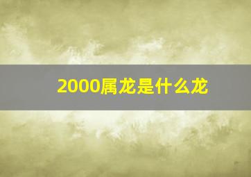 2000属龙是什么龙