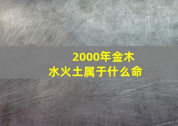 2000年金木水火土属于什么命