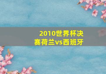 2010世界杯决赛荷兰vs西班牙