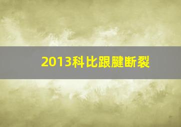 2013科比跟腱断裂