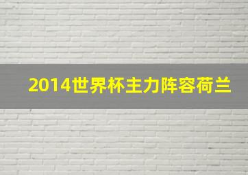 2014世界杯主力阵容荷兰