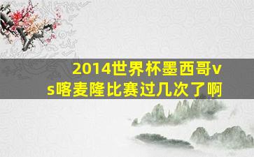 2014世界杯墨西哥vs喀麦隆比赛过几次了啊