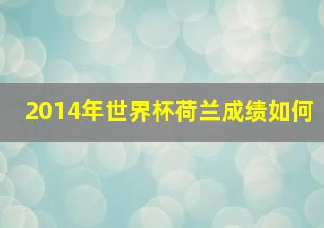 2014年世界杯荷兰成绩如何