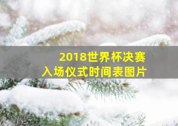 2018世界杯决赛入场仪式时间表图片