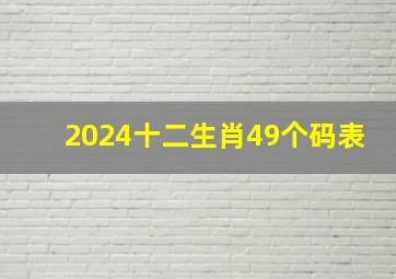 2024十二生肖49个码表