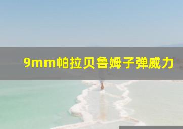 9mm帕拉贝鲁姆子弹威力