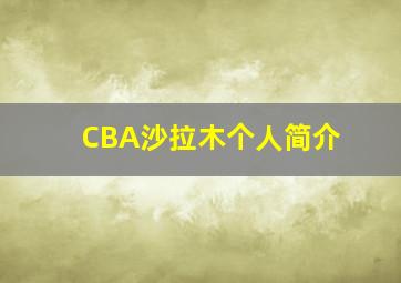 CBA沙拉木个人简介