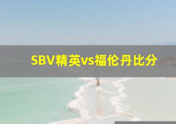 SBV精英vs福伦丹比分