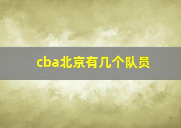 cba北京有几个队员