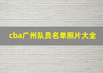 cba广州队员名单照片大全