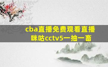 cba直播免费观看直播咪咕cctv5一抽一畜