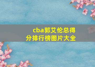 cba郭艾伦总得分排行榜图片大全