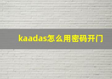 kaadas怎么用密码开门