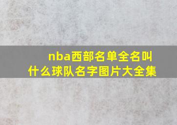 nba西部名单全名叫什么球队名字图片大全集