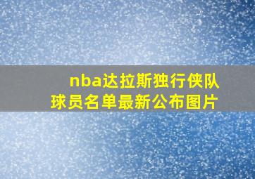 nba达拉斯独行侠队球员名单最新公布图片