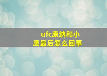 ufc康纳和小鹰最后怎么回事