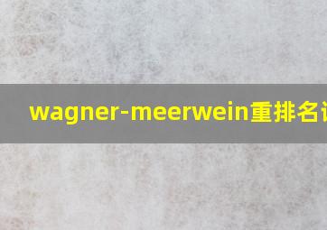 wagner-meerwein重排名词解释