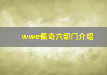 wwe佩奇六部门介绍