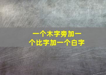 一个木字旁加一个比字加一个白字