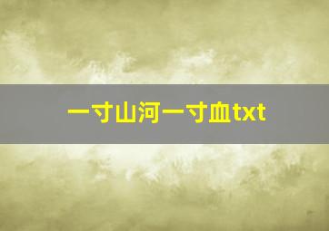 一寸山河一寸血txt